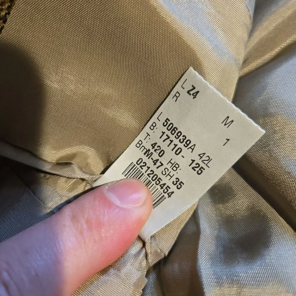 Lauren Ralph Lauren Wool Blazer Jacket Men's 42L Brown 2 button Made Canada